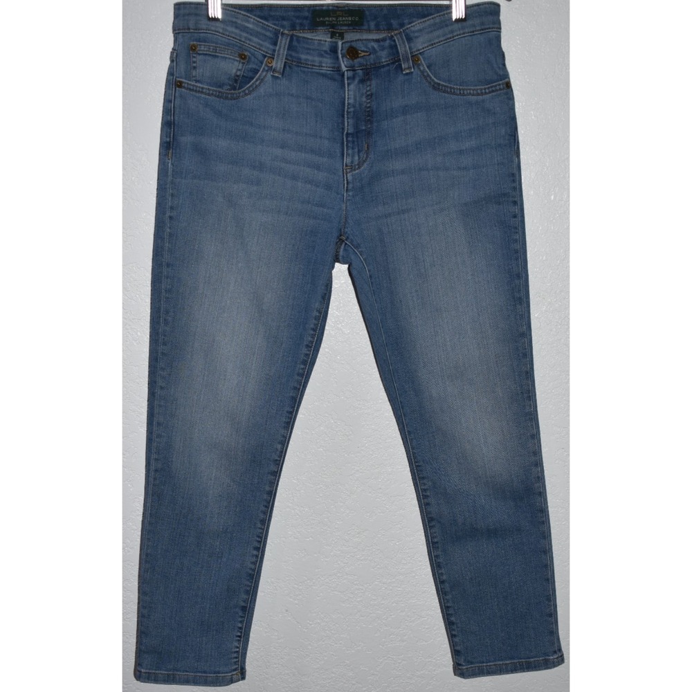 Lauren Jean‎ Co Ralph Lauren Sz 8 Classic Straight 5-Pocket Blue Denim RN41381